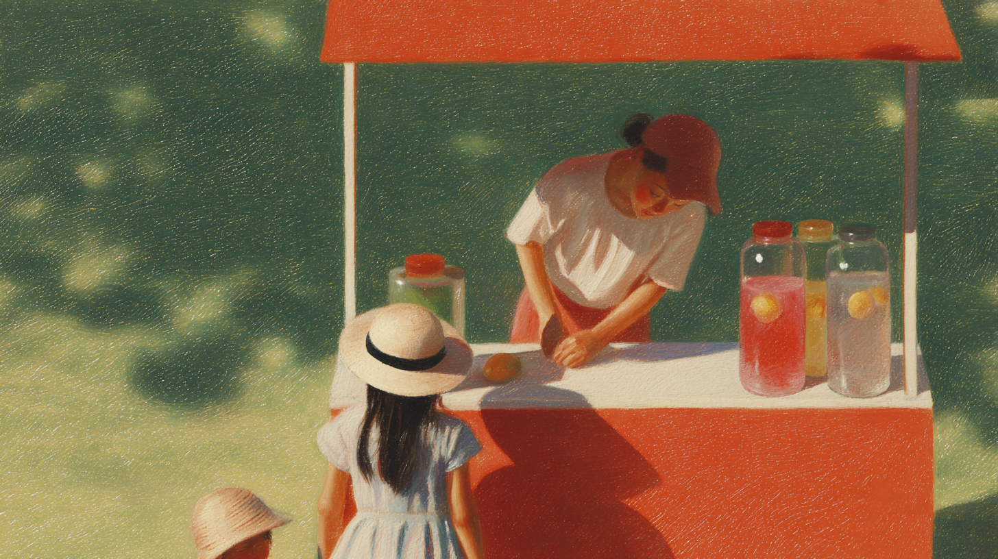 Lemonade stand illustration for Step 1